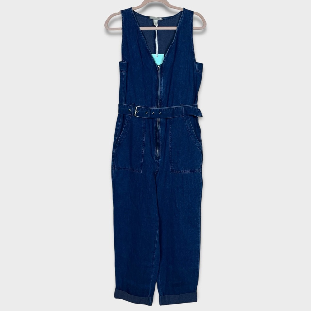 Rachel Comey Navy Blue Denim Jumpsuit with Belt